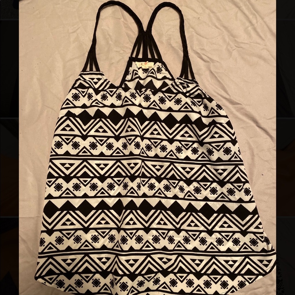Black and White Tribal Pattern Tank Top